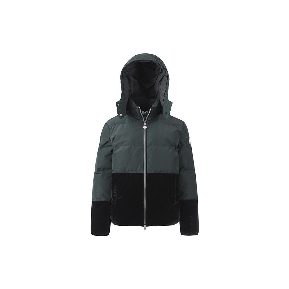 

Emporio Armani EA7 FW22 Spliced Casual Detachable Hooded Cotton Jacket Women jackets Black 6LTB20-TN8AZ-1200 XXL