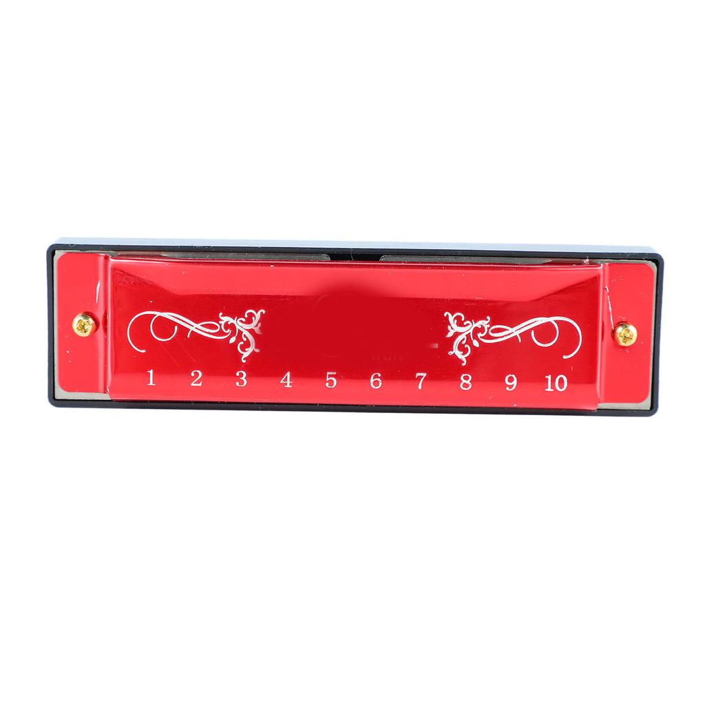 Harmonica 10 Hole 20 Tune C Key Professional Standard Mouth Organ with Case for Kid Beginner Red