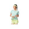 Li-Ning Running Series All-Over Print Breathable Versatile Short Sleeve T-Shirt Women Tops Cloud-Porcelain-Blue ATSV376-2