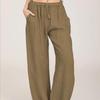 Pantaloni casual confortabili de vară pentru femei, pantaloni largi drapați