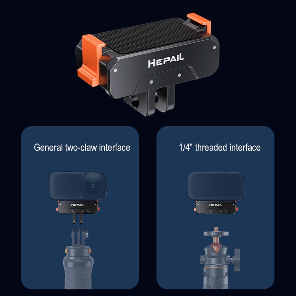 Supporto Adattatore Magnetico a Sgancio Rapido per Accessori per Fotocamera Sportiva DJI Osmo Nano Staffa di Estensione Base Pieghevole a Doppi Artigl