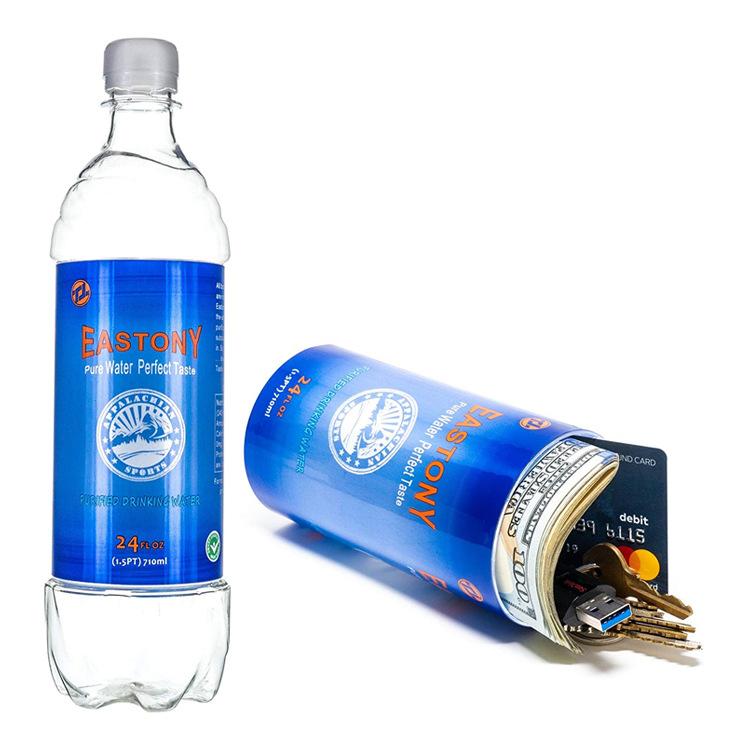 Fake Mineral Water Bottle Hidden Storage Box, Secret Stash Container for Cash Keys, Creative Proposal & Holiday Surprise Gift Box