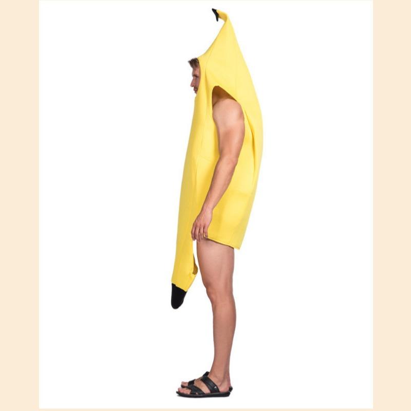 Halloween Erwachsener lustiges Frucht Verkleidungskostüm große Banane Einteiler Partykostüm