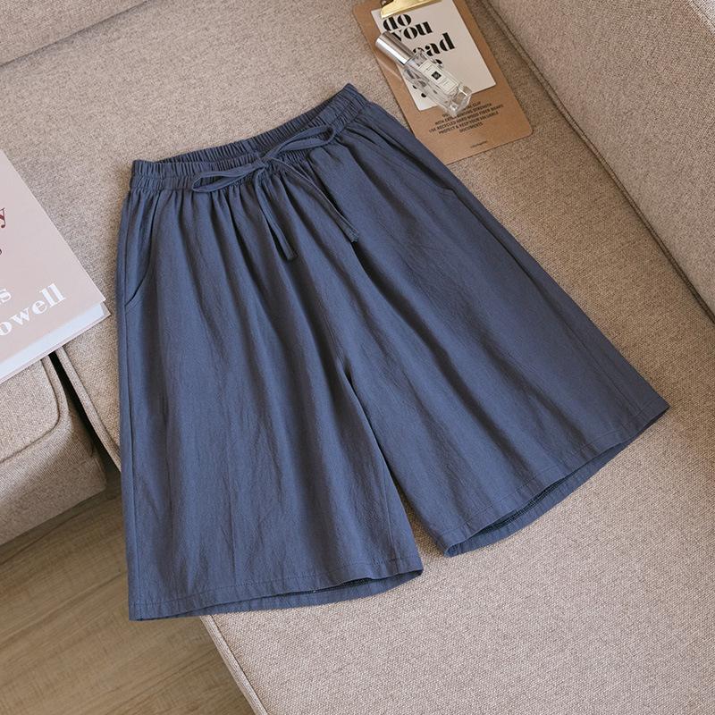 Women Shorts Summer Casual Two Pockets High Waist Soft