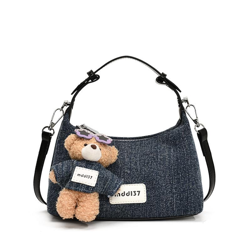 Niche design denim shoulder bag women's 2025 new exquisite fashion dumpling bag versatile casual messenger bag