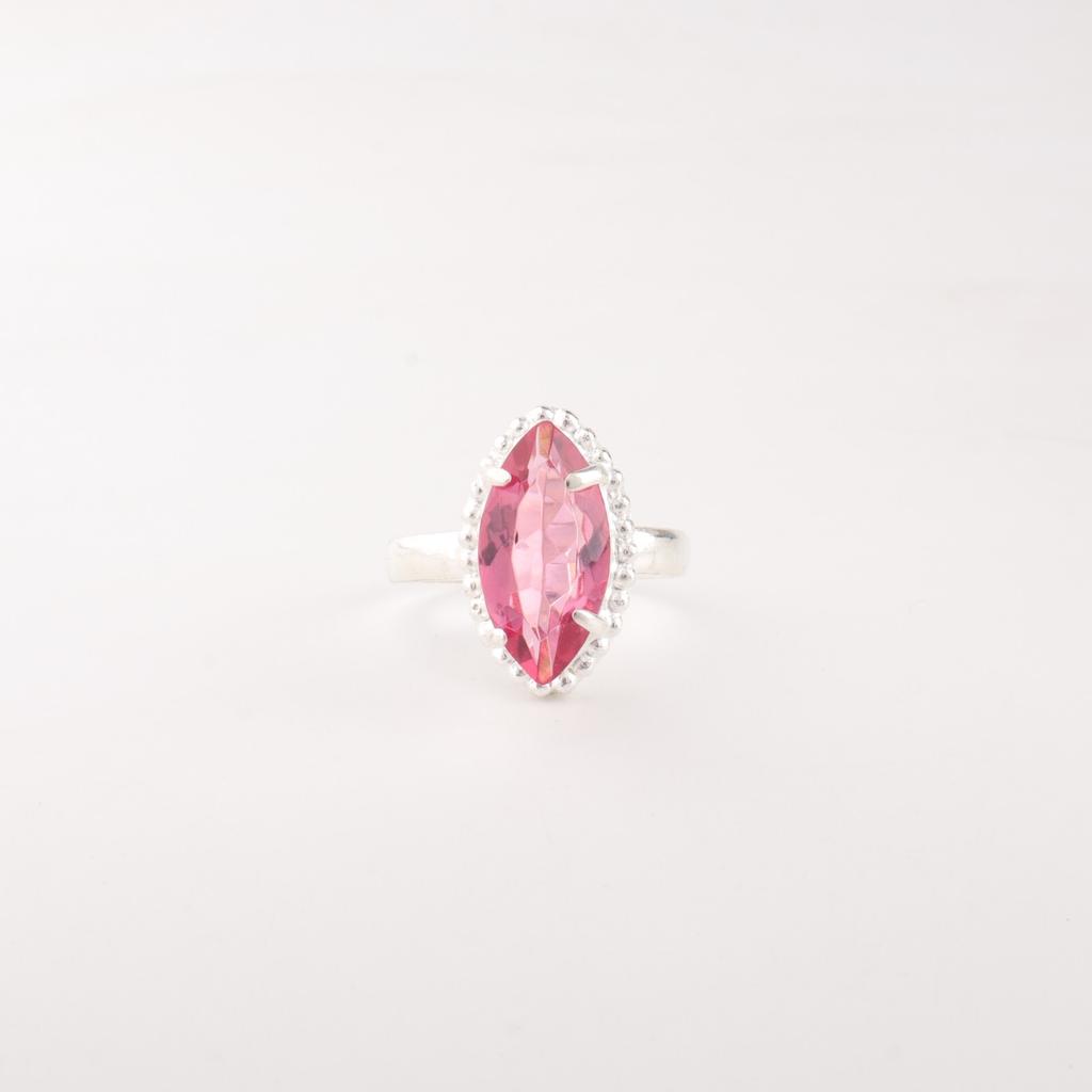 Pink Tourmaline Gemstone 925 Sterling Silver Jewelry Handmade Ring Gift For Mom RR-64-8