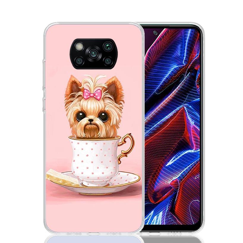 Yorkshire Terrier Dog Puppy Case Phone Cover for Xiaomi Redmi Note 10 9 9S 8 8T 7 5 Pro Mi 12T 11T 10T 9T 12 11 Lite A3 A2 Trend
