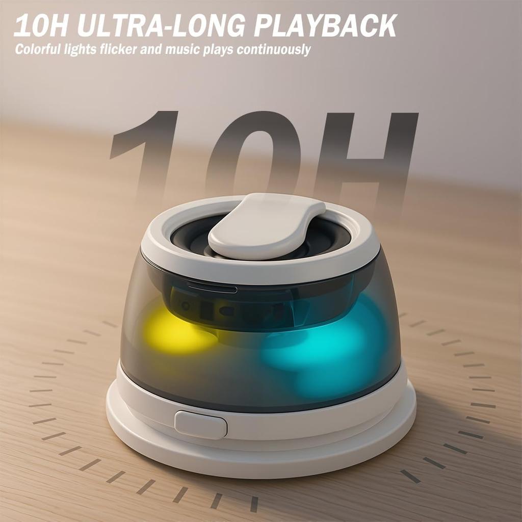 agnetic Bluetooth Speaker with LED Light & Phone Holder, Mini Portable Stereo Speaker with Built-in Mic, TWS Pairing, for iPhone,Shower,Camping,
