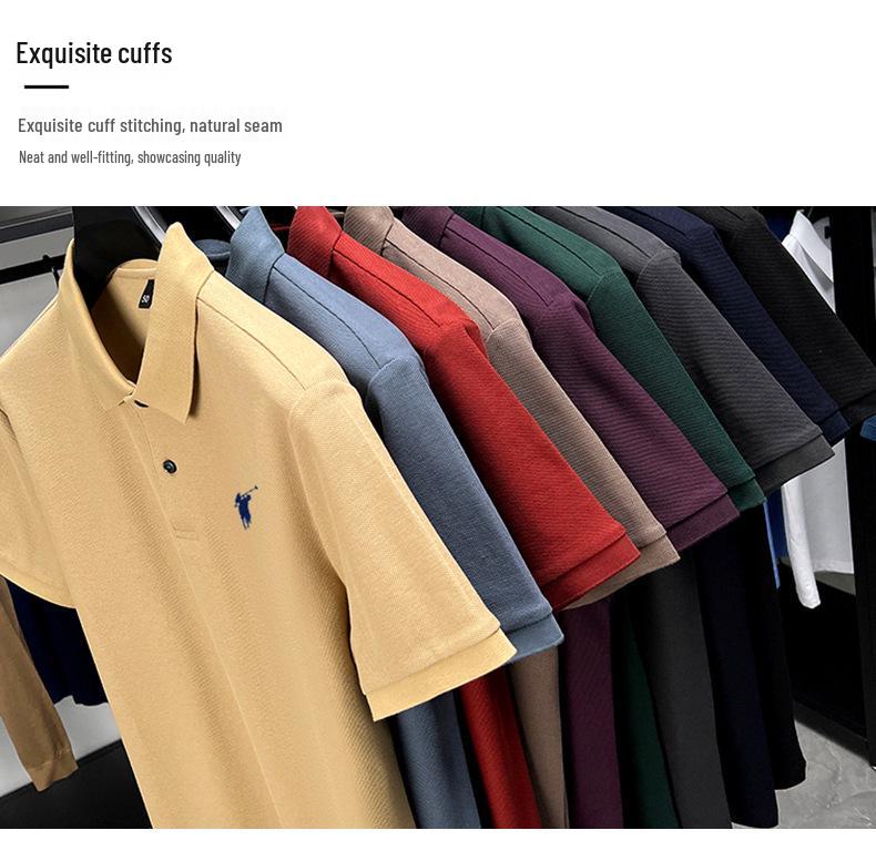 Men's Summer 2025 Embroidered Pony Logo Pure Cotton Polo Shirt