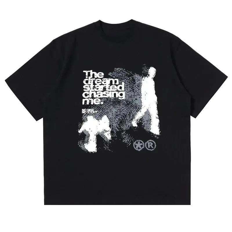

2026 New Unisex Tshirt Short Sleeve Shadow Print Y2k Top Tees Harajuku Streetwear Vintage Graphic Korean Aesthetic Clothing Summer S
