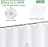 Floral Bathroom Shower Curtain With 12 Hooks, Polyester Fabric Plant Shower Curtain For Bathroom, Machine Washable Quick Dry