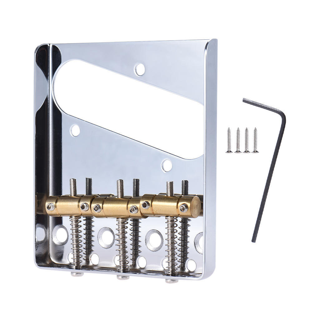 3 Messing Zadel Asbak Brug Staartstuk Verchroomd Vervanging voor F TL Elektrische Gitaar Vervangingsonderdeel met Schroeven