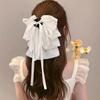 Polka Dot Bow Claw Clip: Elegant Women's Hair Accessory