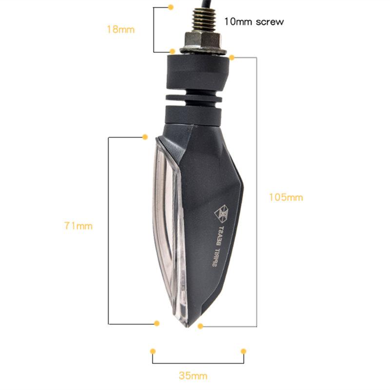 2pcs/set 12V Motorcycle Turn Signal Lights Waterproof ABS LED Direction Yellow Lights Motorcycle Light Assembly
