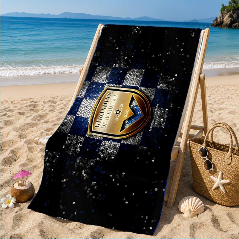 Giron-de Football Crest Printed Microfiber Beach Towel, Soft And Absorbent, Quick-Dry, Ideal for Summer Travel, Beach Essential, Swimming Pool