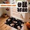 Halloween Bathroom Decorations Set Spooky Ghost Shower Curtains Set For Halloween Bathroom Decor Quick-Dry Holiday Decorations