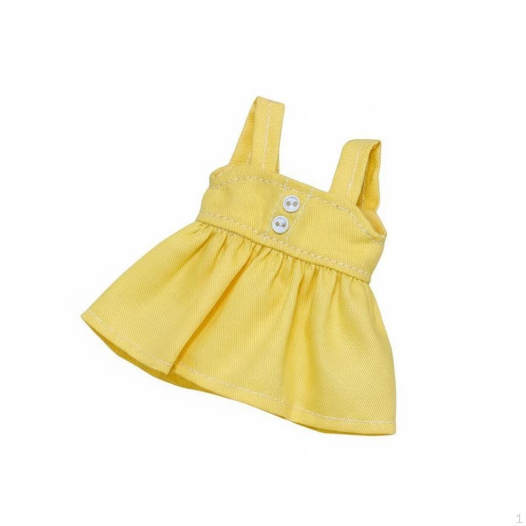 BJD Doll Outfit Aesthetic Apparel Cute Design Miniature Pleated Dress Brown Shoulder Strap