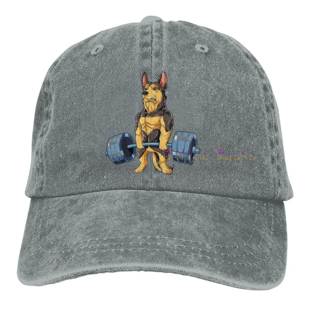 German Shepherd Weightlifting Fitness Gym Cap Baseball Cap Dad Hat Sandwich Hat Trucker Hats Breathable Unique