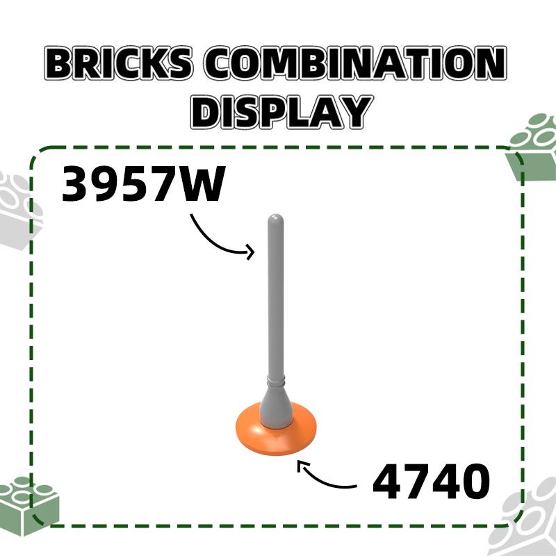 100Pcs/lot 3957w Antenna Flagpole Pillar Construction Block Moc Colour Accessories Works With featuring Brick DO IT YOURSELF Children's Toy Gift Idea