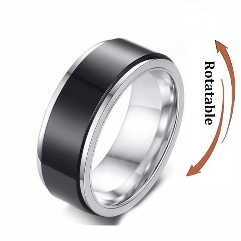 Copper Color Spinning Anxiety Rings for Men Women Star Moon Relaxing Ring 2025 Stainless Steel Anti Stress Rings Knuckle Zircon
