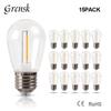 S14 Waterproof LED Edison Filament Bulb, 2700K Warm Light, E27, Energy-Saving ST45 Spare for String Lights