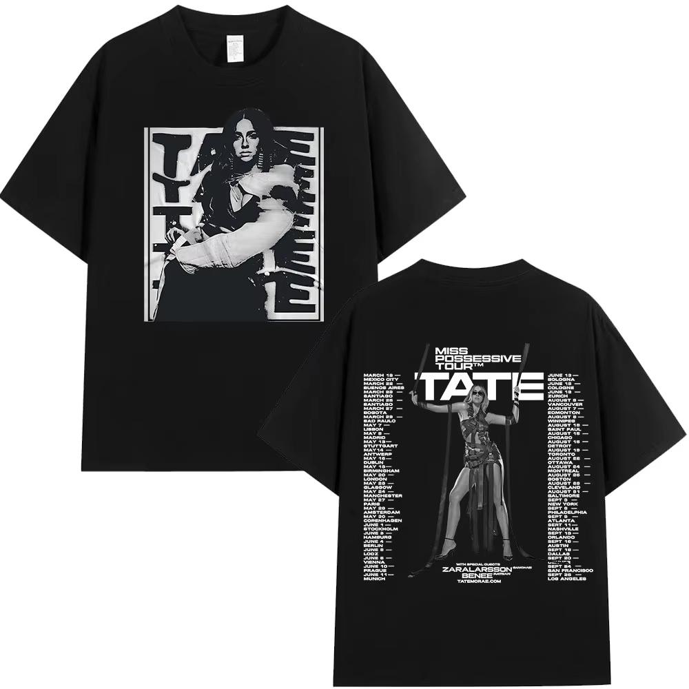 Tate McRae Miss Possessive Tour T-Shirts Fans Gift Men Women Harajuku Vintage Short Sleeve T Shirts Cotton