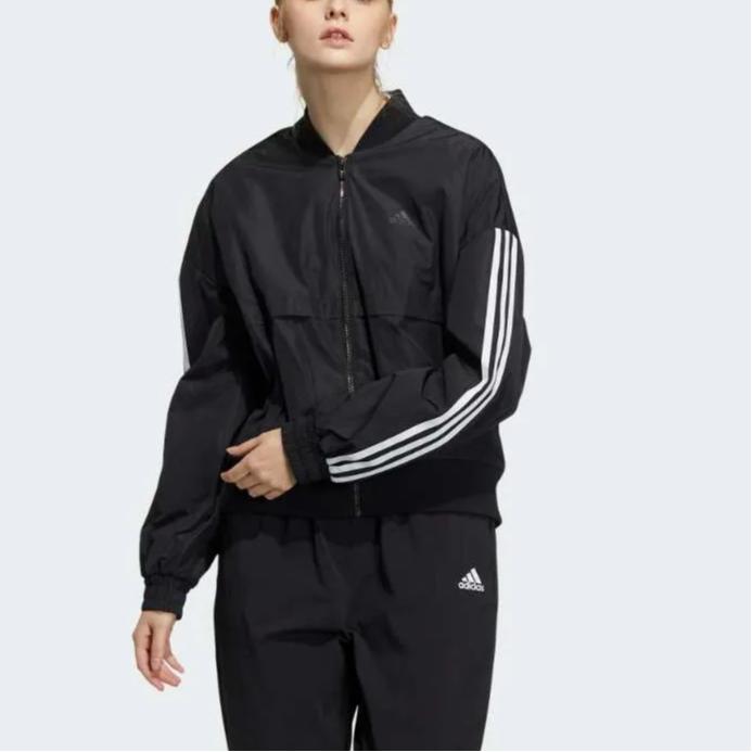 Adidas Fi W Bomber Casual Sportowa Oddychająca Tkana Kurtka Damska Kurtka Czarna H09767