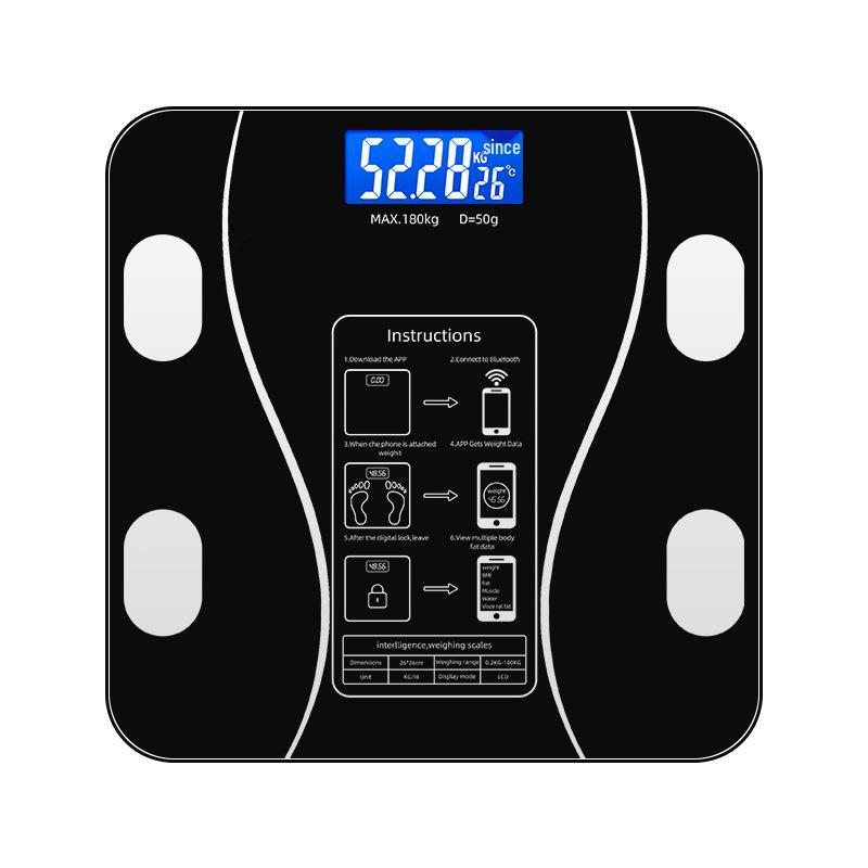 Bluetooth Body Fat Scale with Charging Feature - TEMU English Version