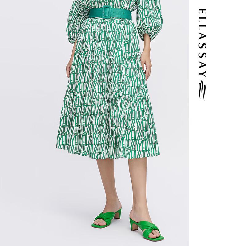 ELLASSAY Women s High-Waist A-Line Printed Skirt L