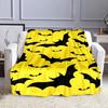 "Yellow and Black Bat Pattern Design" Patterned flannel blanket perfect for the bedroom living room, sofa, or a little nap