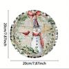 Snowman Winter Wreath Rustic Metal Wall Art Plaid Border Christmas Door Decor