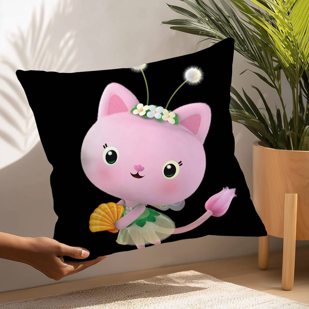 Cartoon Gabbys Mercat Cat Pillow Case Plush Fabric Soft  Pillowcase Double Sided Print Cushion Cover Household Gifts