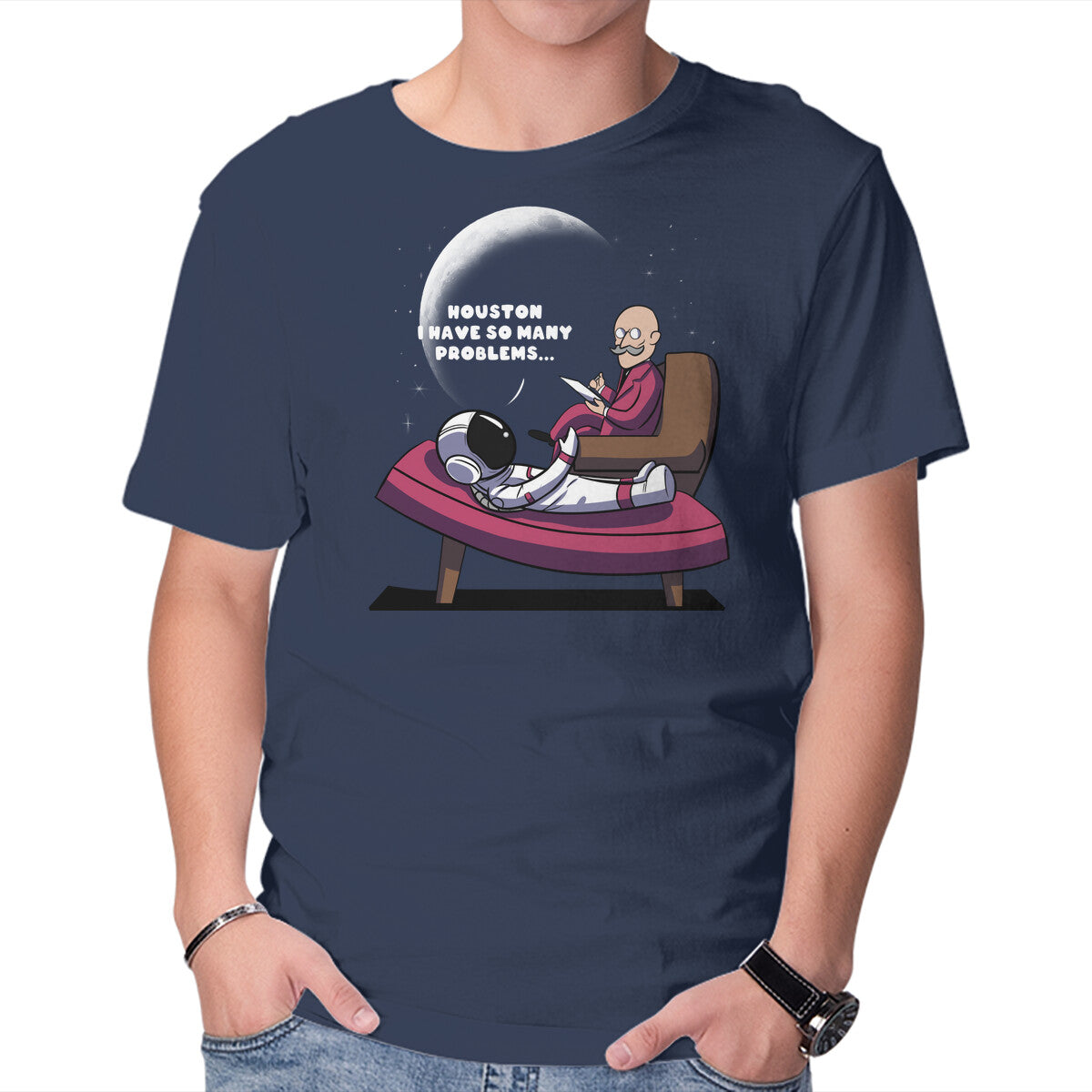 Unisex Crew Neck T-Shirt Problems Graphic Short Sleeve Casual Tee S