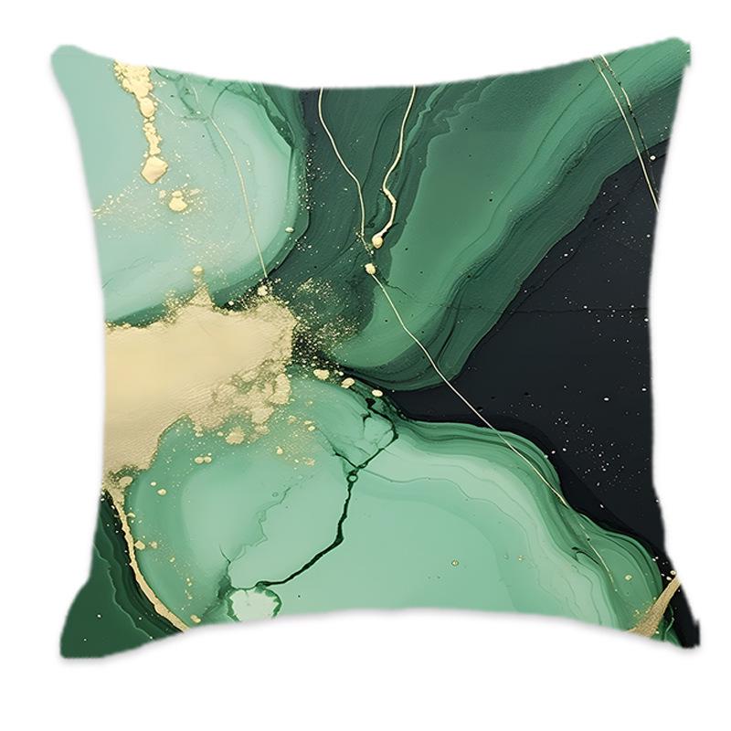 Green Marble Gilded Soft Backrest Cushion for Home & Car