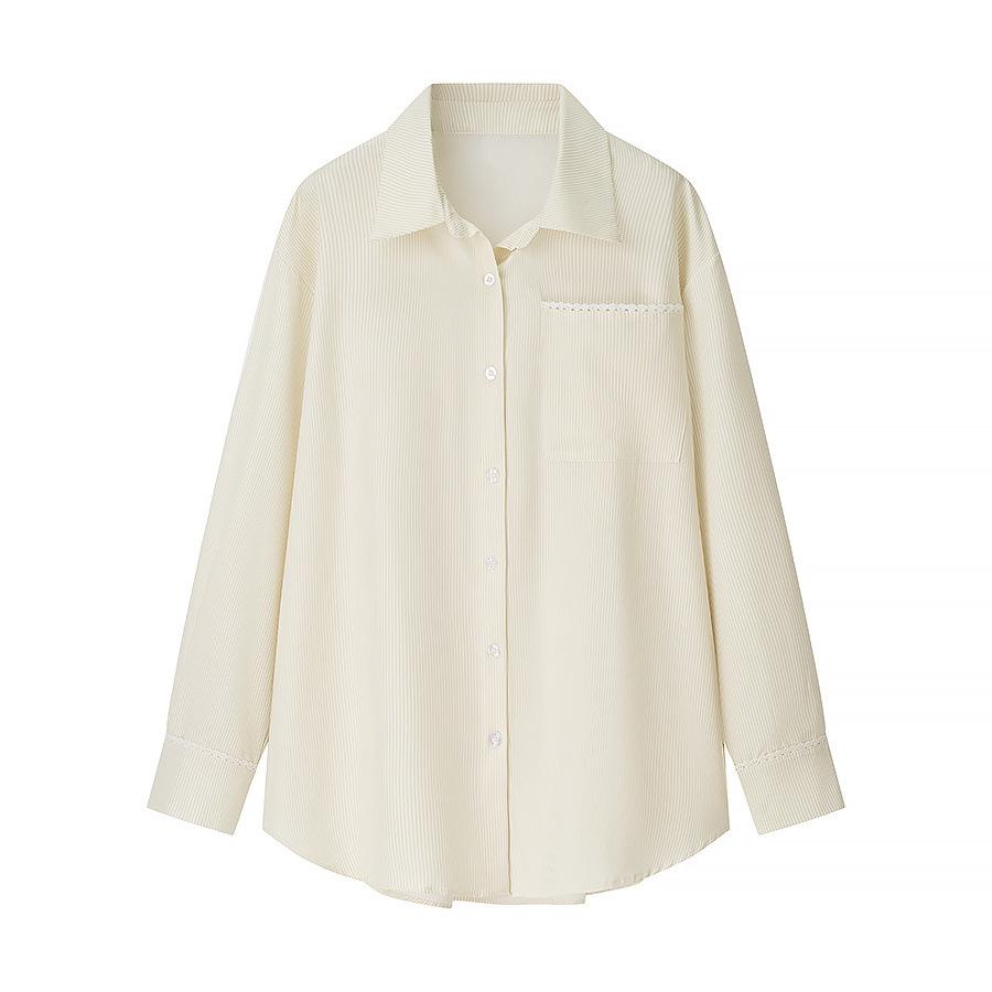 Autumn Cross-Border French Style Striped Shirt & Straight-Leg Pants Set