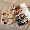 Girl's Princess Shoes Flower Cute Shallow Daily Kids Ballet Flats Three Colors Four Seasons Light 21-30 Pu Leather Children Shoe