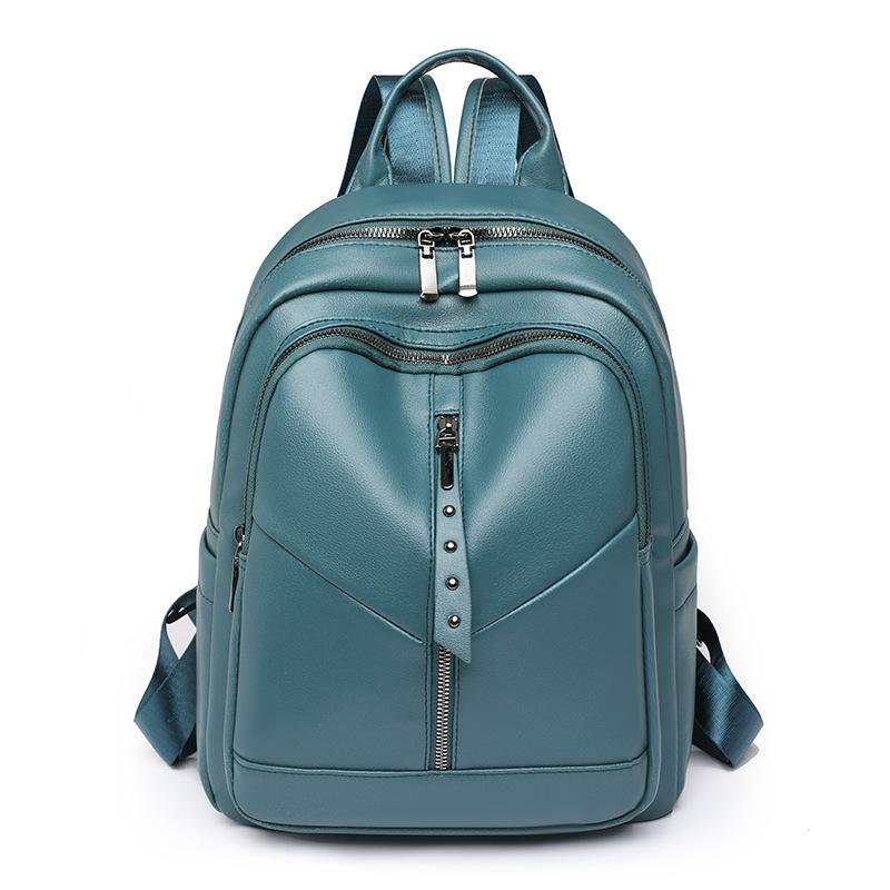 Women's PU Backpack New Simple Fashion Large Capacity Soft Leather Leisure Outdoor Travel Backpack