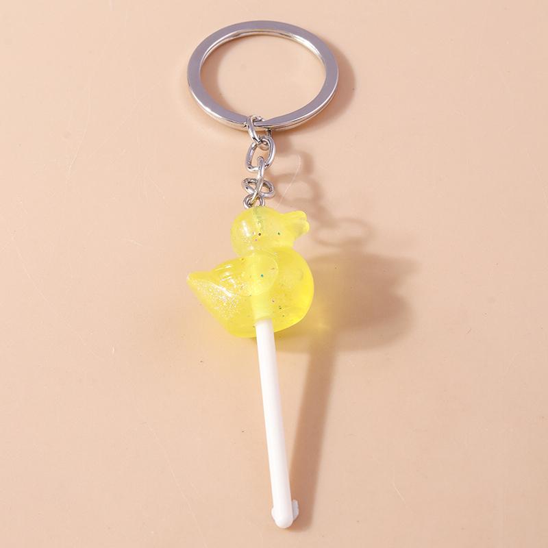 Lovely Resin Candy Lollipop Keychain Mini 3D Simulation Food Key Rings for Men Women Handbag Pendants DIY Kids Jewelry Gifts