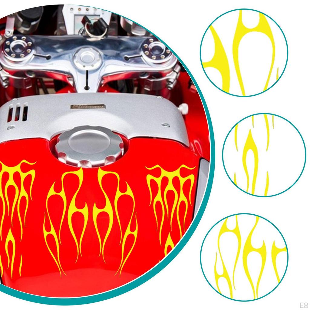 Motorcycle Tank Stickers Decor Stripe Decals Exterior Accessories Flame