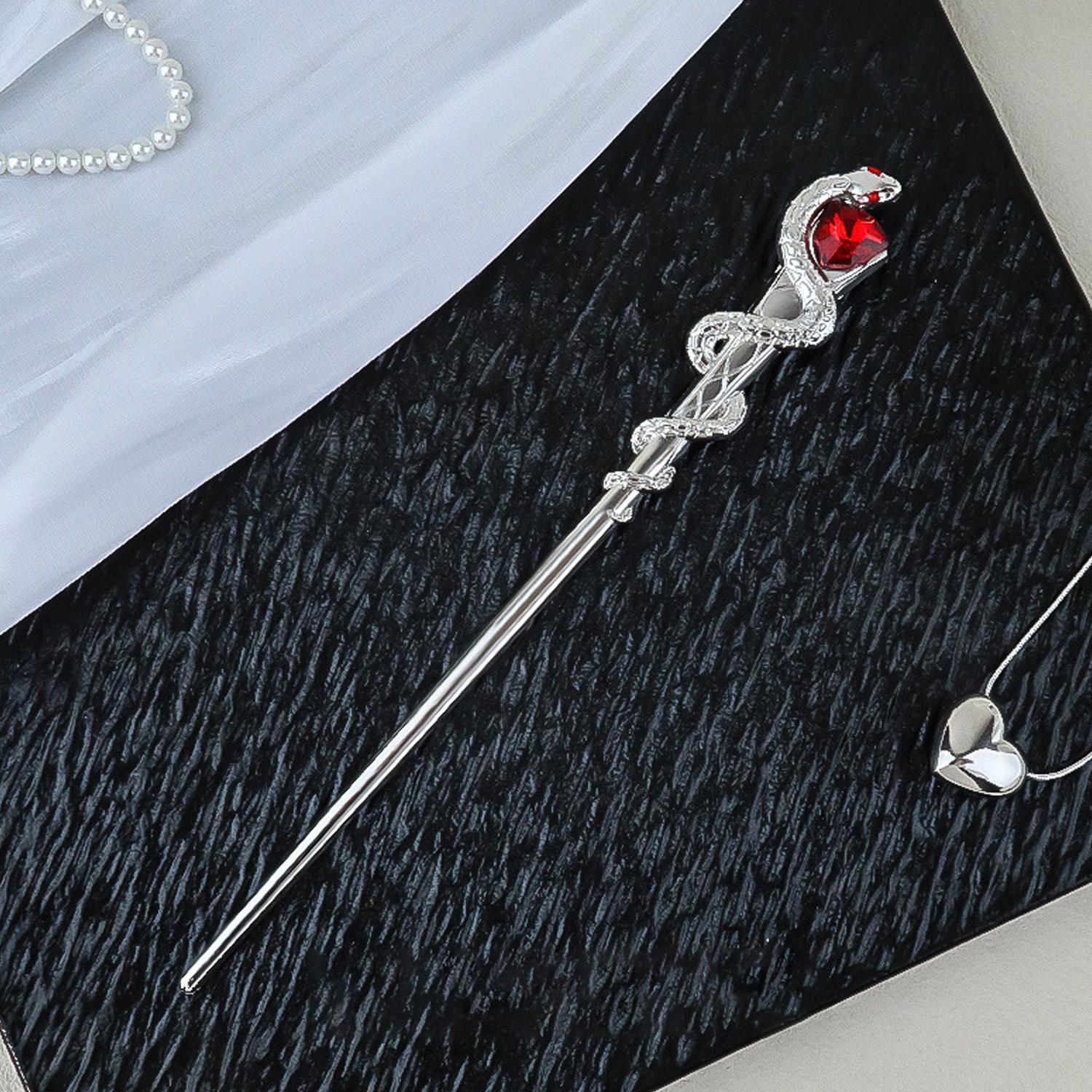 

1 шт. регулируемая усовершенствованная заколка для волос со стразами в китайском стиле в стиле панк, аксессуары для волос со змеиной головой и драгоценными камнями