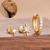 3PCS Stainless Steel Twinkle Star Ear Piercing Ear Stud Round Earrings For Women Zircon Tragus Helix Cartilage Piercing Jewelry