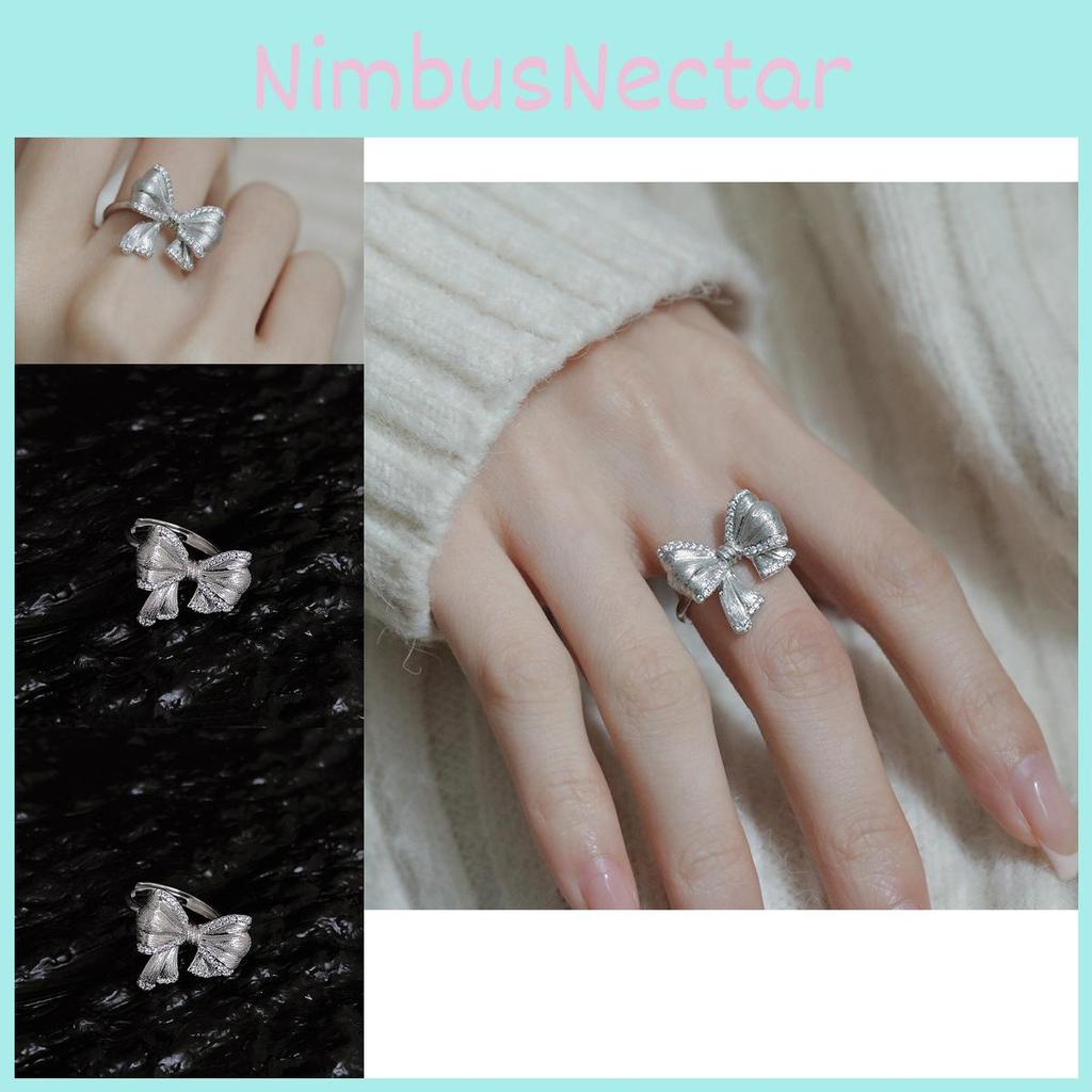 Eye-catching Adjustable Copper Bowknot Ring For Women With Stylish Modern Appeal