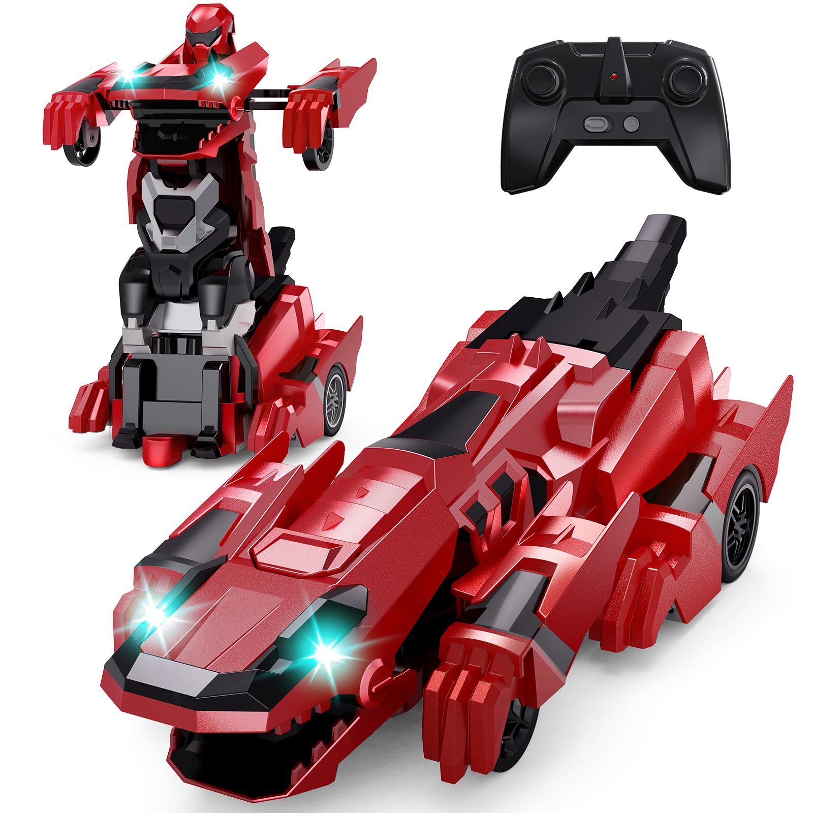 

Tecnock Радиоуправляемая машина-трансформер в подарок детям, Динозавр, (красный)