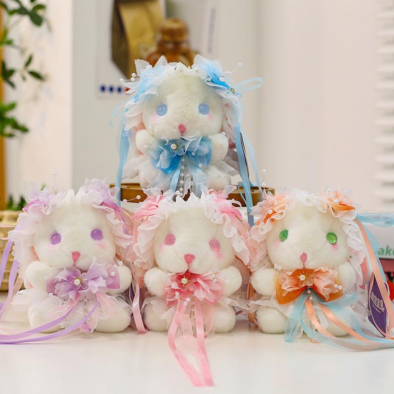 Super Cute Lolita Rabbit Plush Pendant for Best Friend Birthday Gift Sakura Rabbit Confession Doll Backpack Hanging Decoration