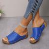 New Wedge Heel Slippers, Thick-soled, Cool and Simple Plus-size Women's Shoes