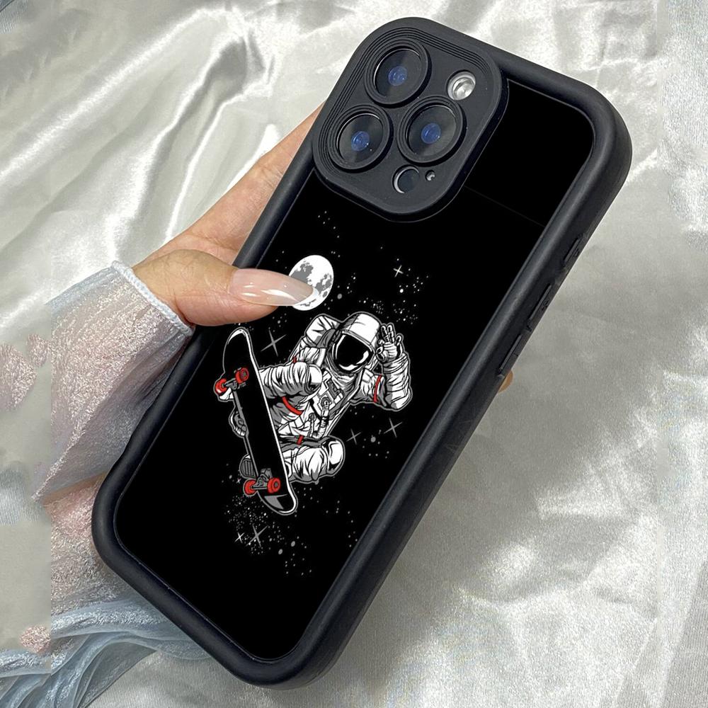 

JT45 Астронавт Катание на скейтборде Искусство Realme 14 15 Huawei Honor 70 90 Infinix Tecno itel Motorola Google Все модели Ангельские глазки Мягкий ТПУ Чехол для телефона Huawei Nova 3 чёрный
