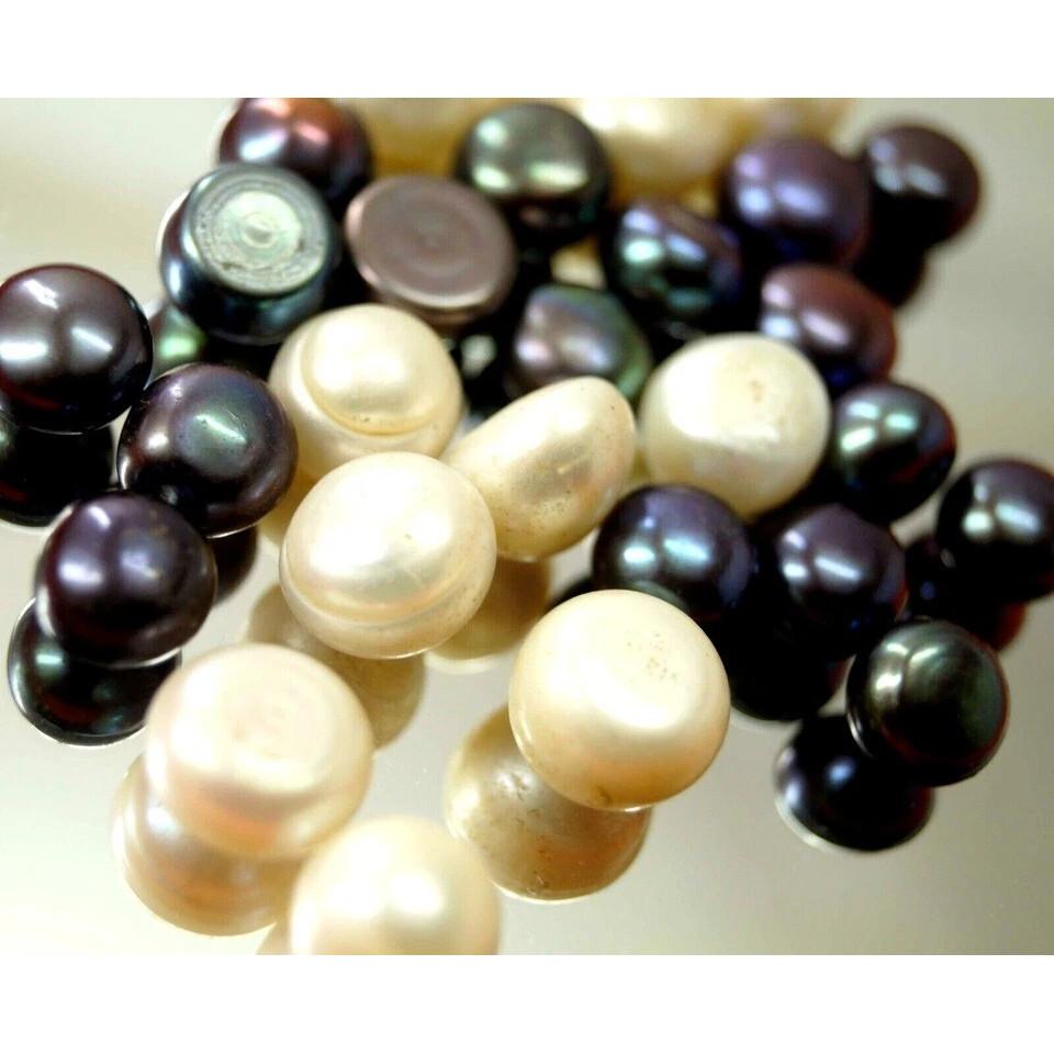 Cabochon Natural Pearl White & Black 100 Ct Fabulous Loose Gemstone Lot
