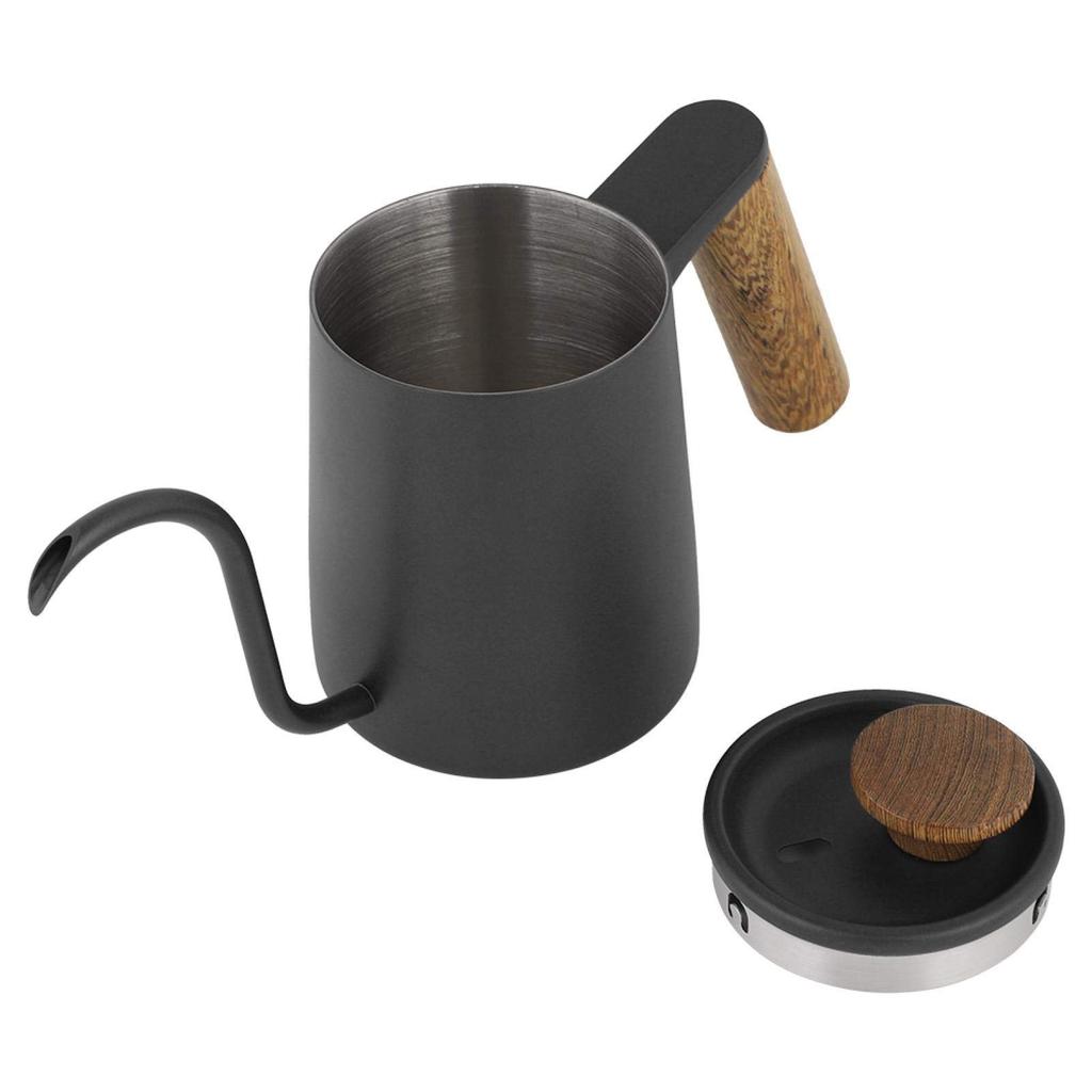 350ml Narrow-Mouth Stainless Steel Drip Pot, Handheld Kettle, Black