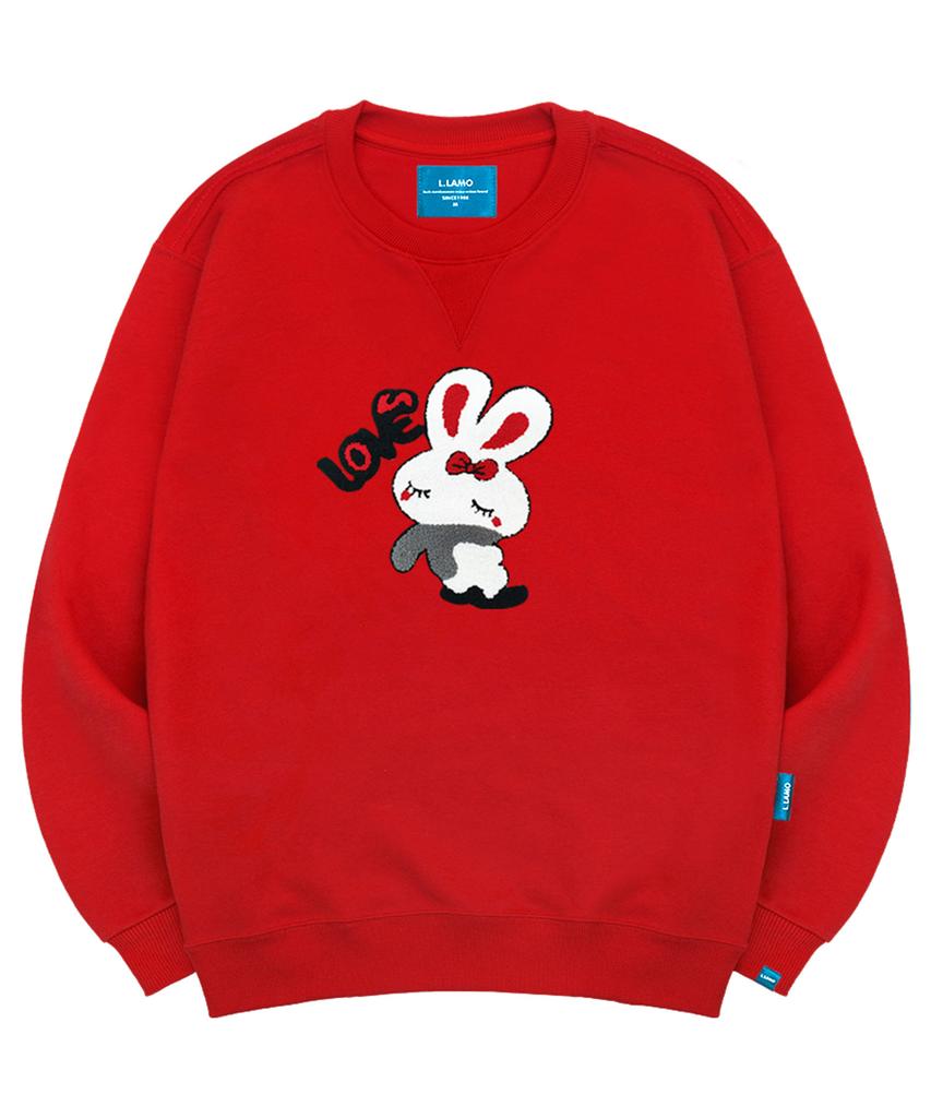 Ellamo Fleece-Lined Medium Boucle Rabbit Sweatshirt Unisex Big Sizes S~4Xl (B Type)