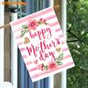 1pc Happy Mother'S Day, Pink Flowers And Pink Heart Patterns FlagDouble-Sided Garden Flag Courtyard Decoration, Outdoor Decoration, Lawn Decoration, F